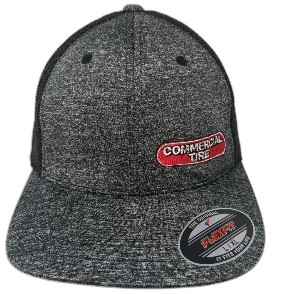 Port Authority Baseball Cap Gray XL Commercial Tire Mesh Back Flexfit Hat